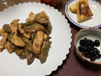 鶏肉となすのスタミナ炒め