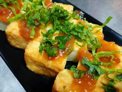 厚揚げの梅はちみつソース