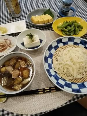 焼き野菜のつけうどん
