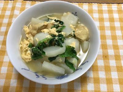 油揚げとかぶの卵とじ