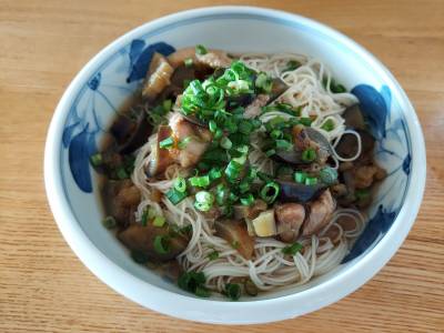 焼き野菜のつけうどん