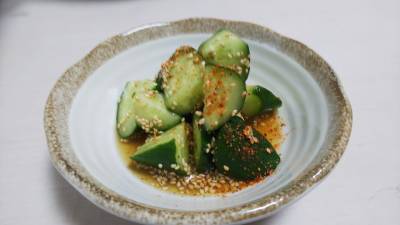 たたききゅうりの甘酢あえ