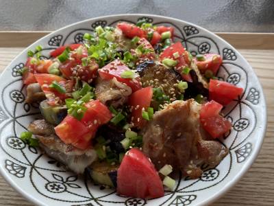 なすと豚肉のさっぱり焼きびたし