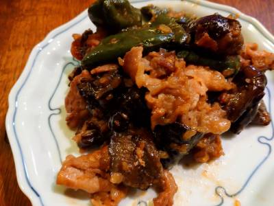 なすと豚肉のしぎ焼き