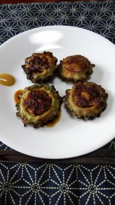 ゴーヤーの肉詰め焼き