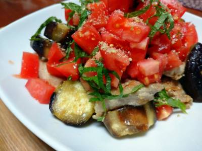 なすと豚肉のさっぱり焼きびたし