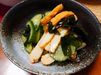 さつま揚げときゅうりの酢の物