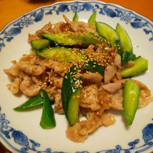 きゅうりと豚肉の香り炒め