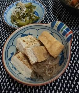 焼き豆腐と厚揚げの夫婦炊き