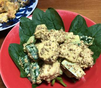 鶏ハムときゅうりのマヨネーズあえ