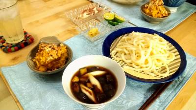 焼き野菜のつけうどん