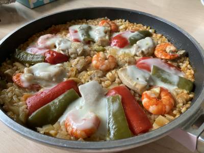 ダブルチーズのパエリア