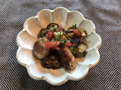 なすと豚肉のさっぱり焼きびたし