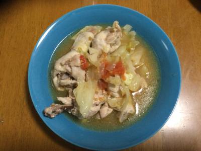 手羽元とキャベツの蒸し煮