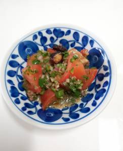 たことトマトのサラダ