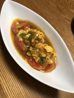 トマトと卵のオイスターあんかけ