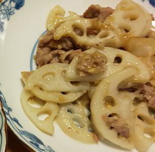 れんこんと豚肉のにんにくみそ炒め