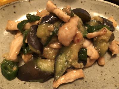 鶏肉となすのスタミナ炒め