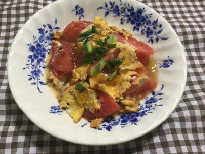 トマトと卵のオイスターあんかけ