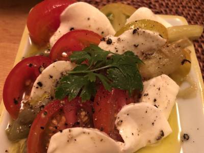 焼きなすのカプレーゼ風
