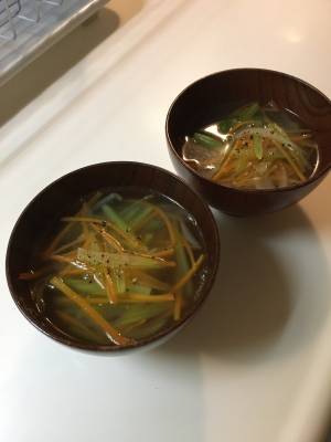 せん切り野菜のスープ