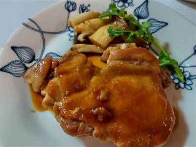 鶏の照り焼き 黒酢風味