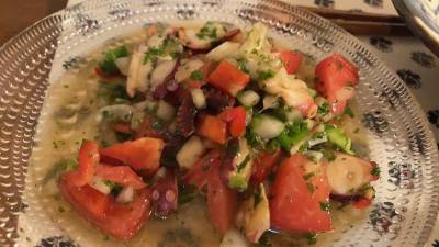 たことトマトのサラダ