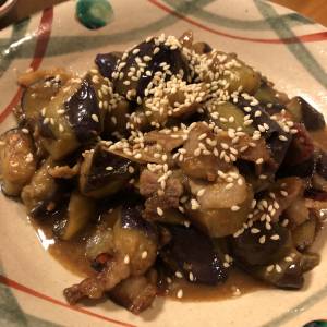 なすと豚肉のみそ炒め