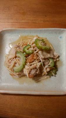 豚肉とえのきの梅みそ蒸し