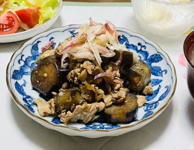 豚肉となすの甘辛炒め