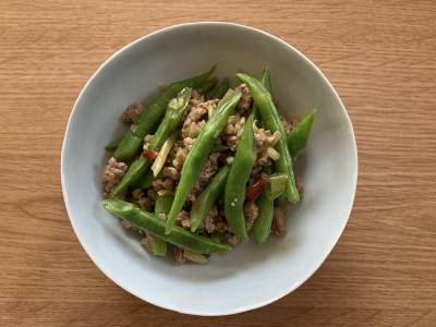 いんげんとひき肉の香り炒め
