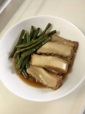 厚揚げといんげんの簡単煮