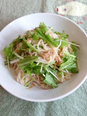 ツナと水菜のあえ麺