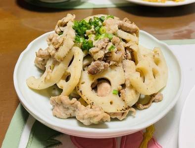 れんこんと豚肉のにんにくみそ炒め