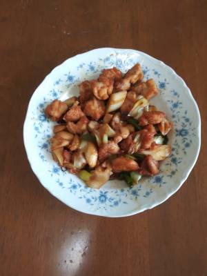 れんこんと鶏肉のピリ辛炒め