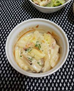 ねぎときのこのグラタン