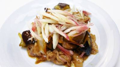 豚肉となすの甘辛炒め