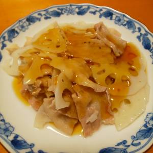 れんこんと豚バラの重ね蒸し