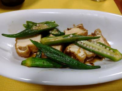 オクラと厚揚げのおかか炒め