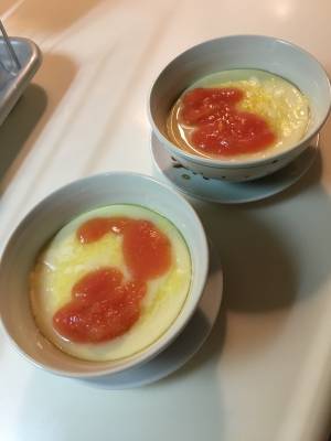 カマンベールとトマトの簡単茶碗蒸し