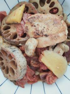 れんこんとチキンのトマト蒸し煮