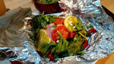 たいのイタリア風ホイル焼き