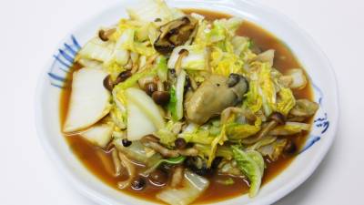 白菜とかきのオイスターソース炒め