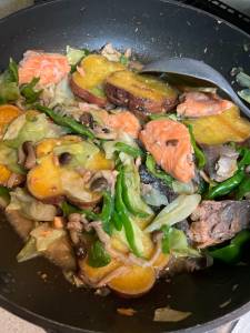 さけとおさつのちゃんちゃん焼き風