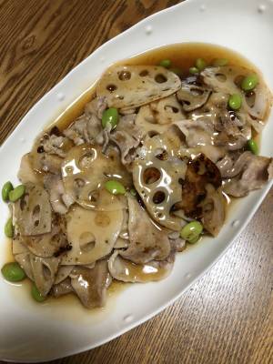 れんこんと豚バラの重ね蒸し