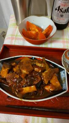 エリンギと豚肉のバルサミコ煮込み