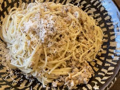 きのこソースのクリームパスタ