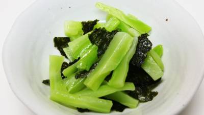 ブロッコリーの茎の焼きのりあえ