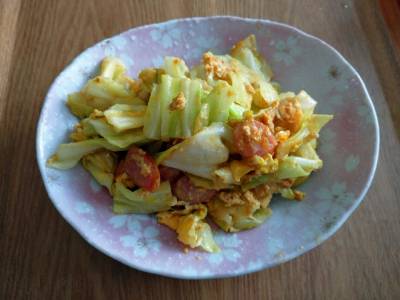 キャベツ卵炒め