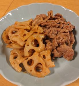 れんこんと豚肉のにんにくみそ炒め